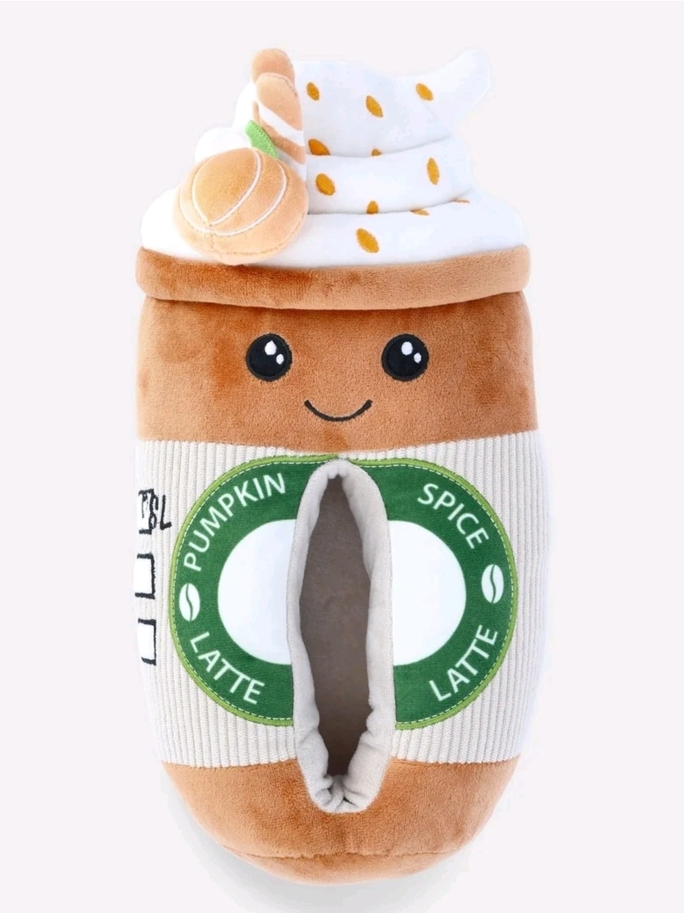 Pumpkin Spice Latte Plush Slip-On (Brown & White)